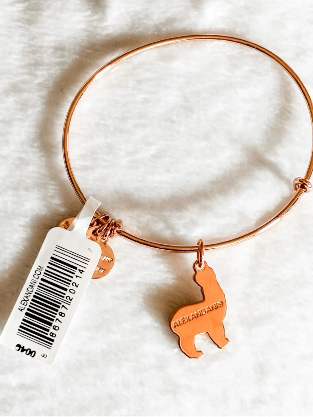 NWT! Alex and Ani FALALA Llama Charm Bangle Bracelet - Rose Gold